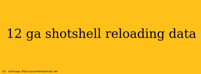 12 ga shotshell reloading data