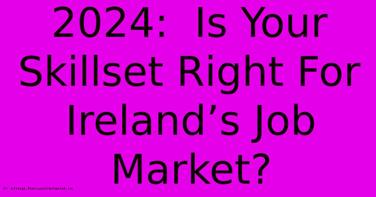 2024:  Is Your Skillset Right For Ireland’s Job Market?