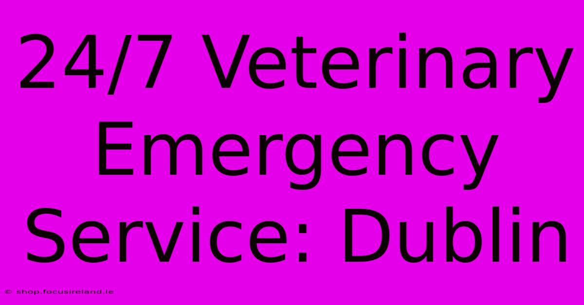 24/7 Veterinary Emergency Service: Dublin