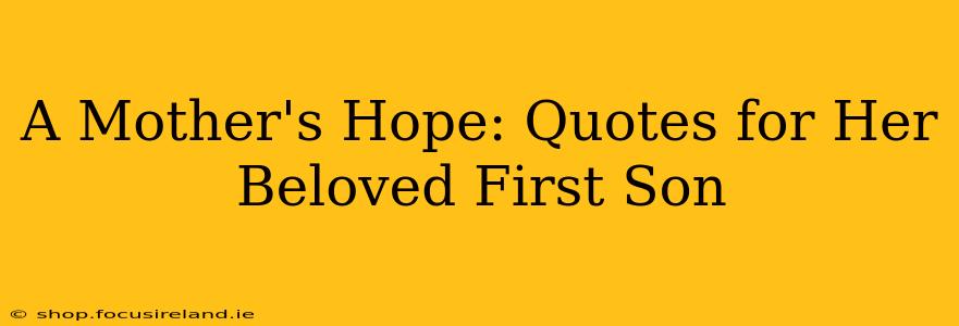A Mother's Hope: Quotes for Her Beloved First Son