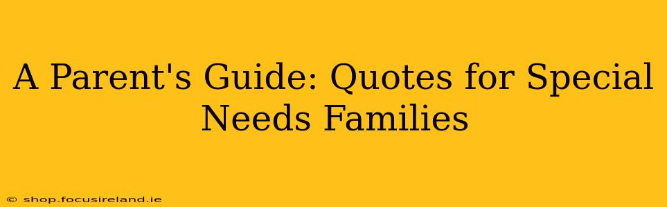 A Parent's Guide: Quotes for Special Needs Families