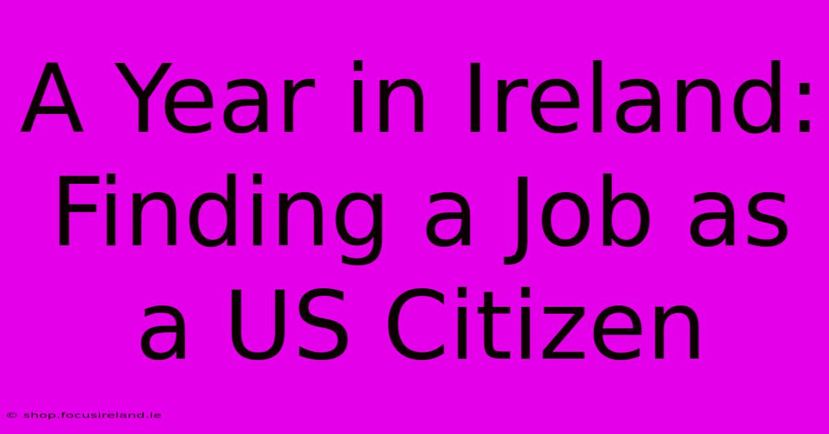 A Year In Ireland: Finding A Job As A US Citizen