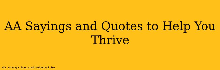 AA Sayings and Quotes to Help You Thrive