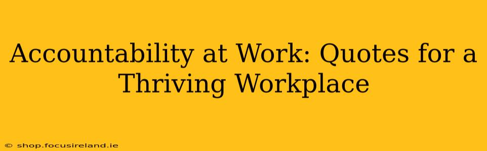Accountability at Work: Quotes for a Thriving Workplace