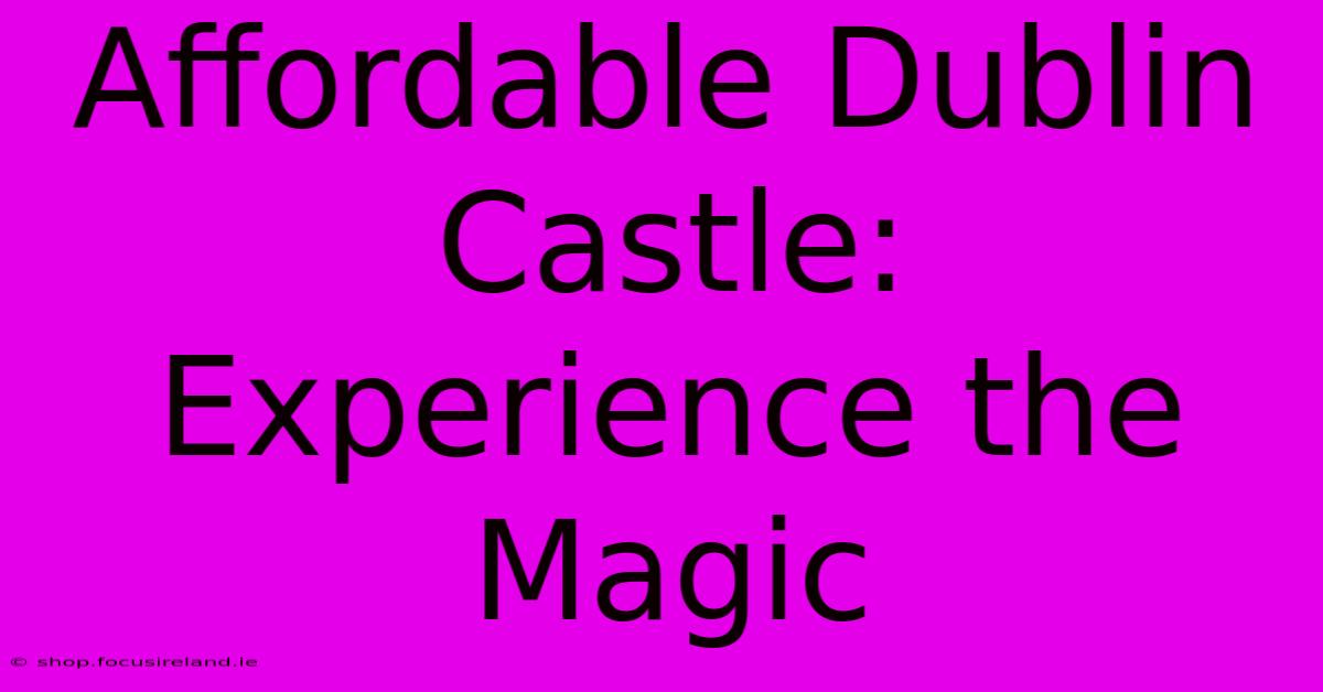 Affordable Dublin Castle: Experience The Magic