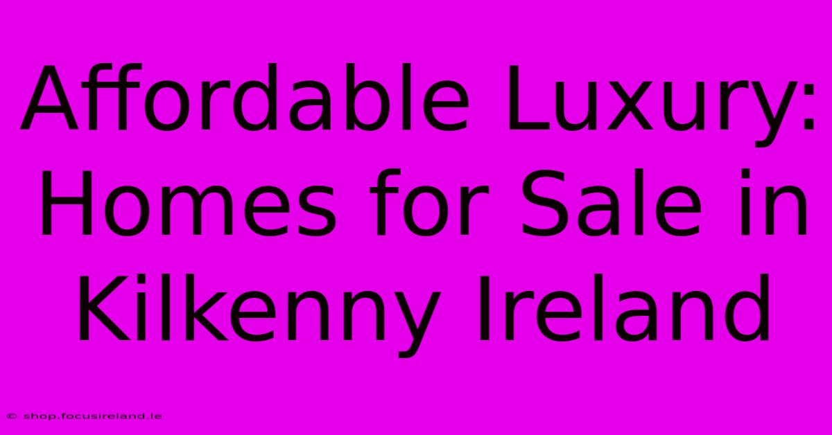 Affordable Luxury: Homes For Sale In Kilkenny Ireland