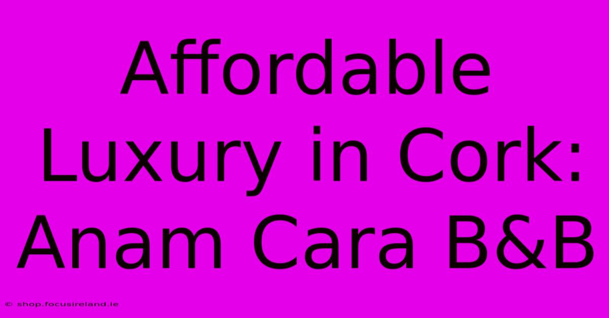 Affordable Luxury In Cork: Anam Cara B&B