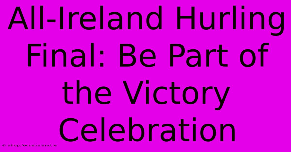 All-Ireland Hurling Final: Be Part Of The Victory Celebration