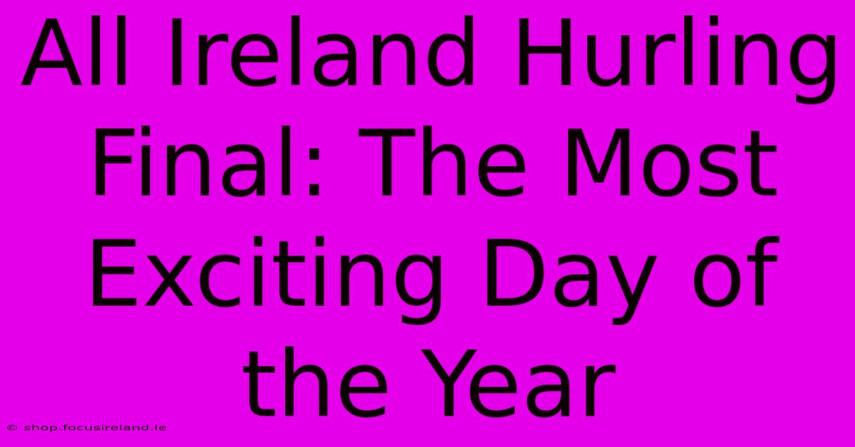 All Ireland Hurling Final: The Most Exciting Day Of The Year