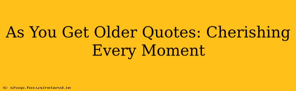 As You Get Older Quotes: Cherishing Every Moment