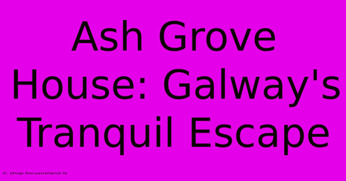 Ash Grove House: Galway's Tranquil Escape