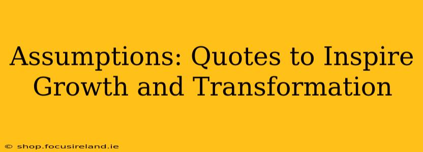 Assumptions: Quotes to Inspire Growth and Transformation