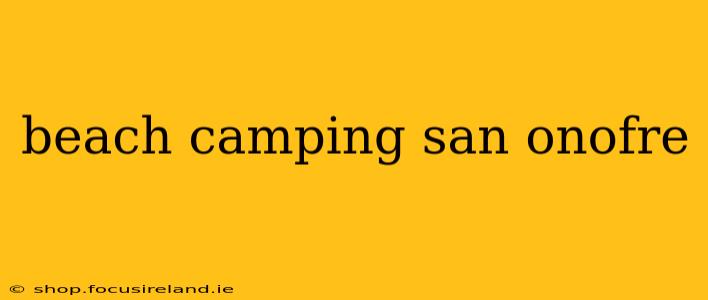beach camping san onofre