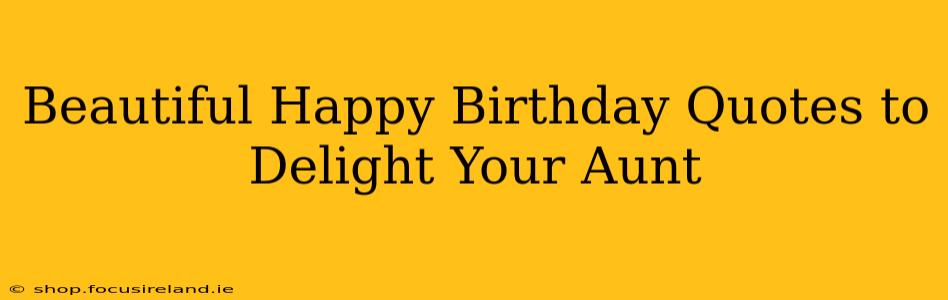 Beautiful Happy Birthday Quotes to Delight Your Aunt