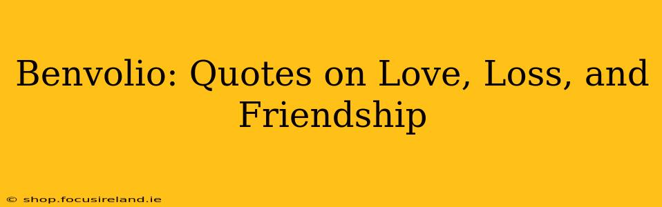 Benvolio: Quotes on Love, Loss, and Friendship