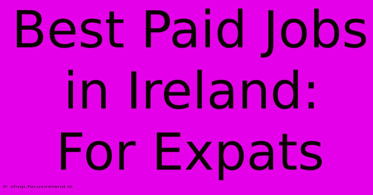 Best Paid Jobs In Ireland:  For Expats