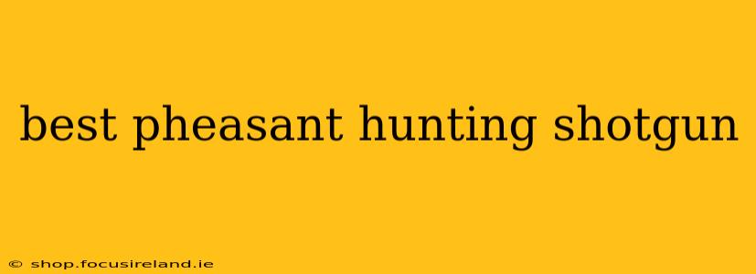 best pheasant hunting shotgun