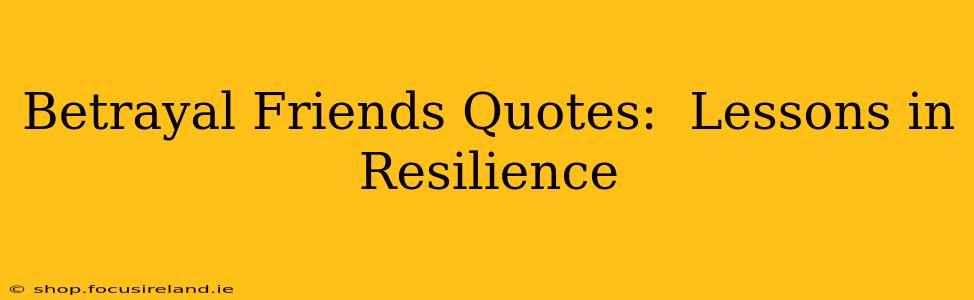 Betrayal Friends Quotes:  Lessons in Resilience