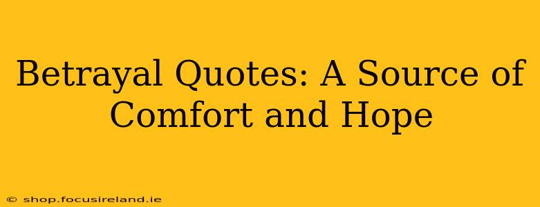 Betrayal Quotes: A Source of Comfort and Hope