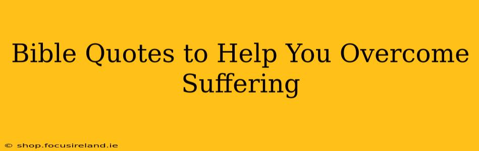 Bible Quotes to Help You Overcome Suffering