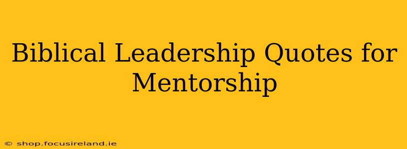 Biblical Leadership Quotes for Mentorship