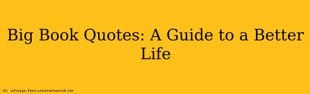 Big Book Quotes: A Guide to a Better Life