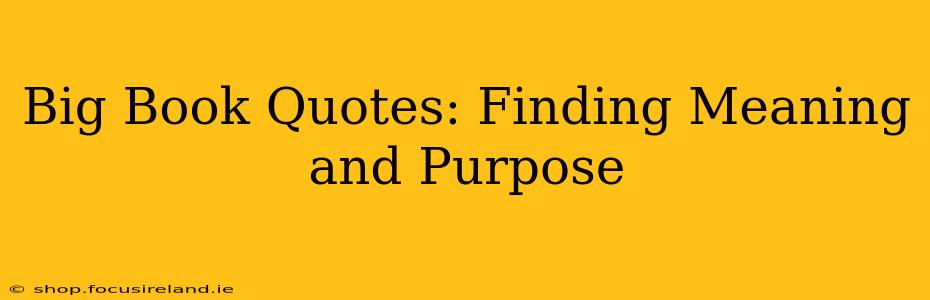 Big Book Quotes: Finding Meaning and Purpose