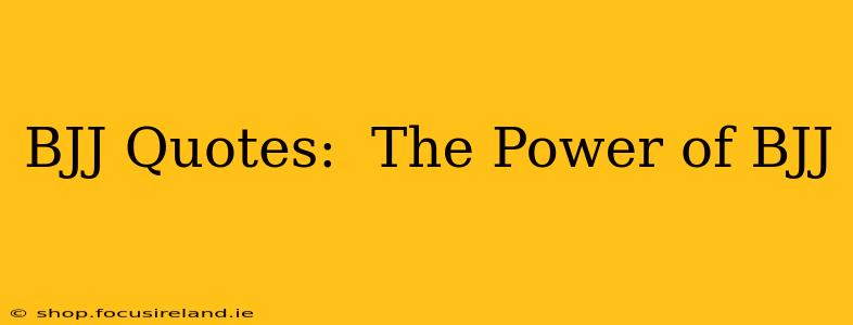 BJJ Quotes:  The Power of BJJ