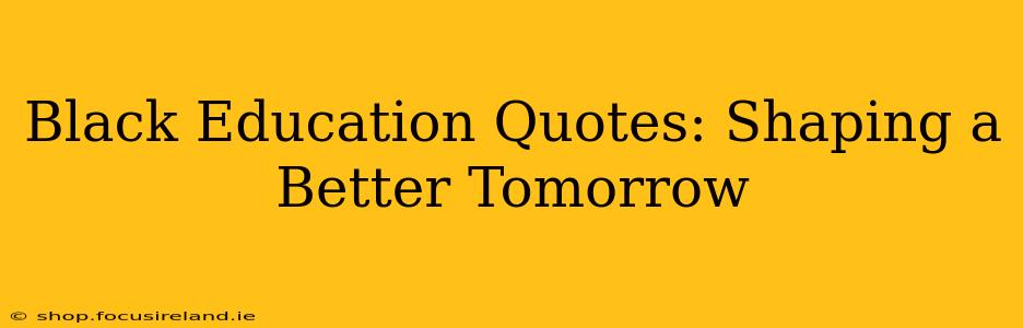 Black Education Quotes: Shaping a Better Tomorrow