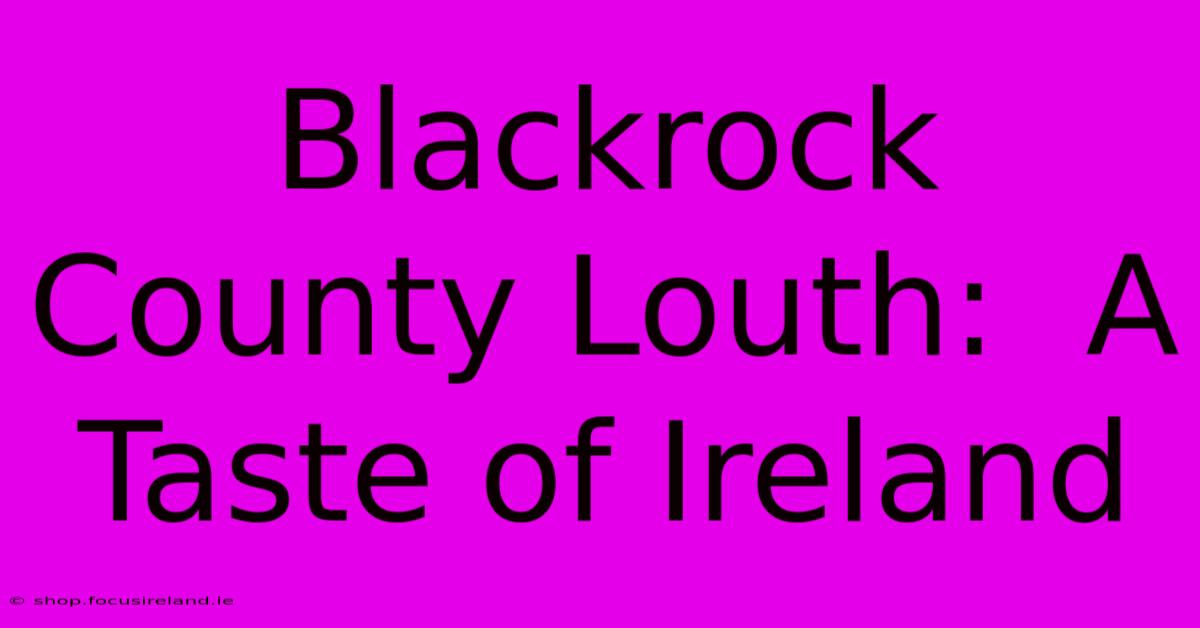 Blackrock County Louth:  A Taste Of Ireland