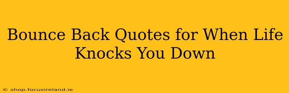 Bounce Back Quotes for When Life Knocks You Down