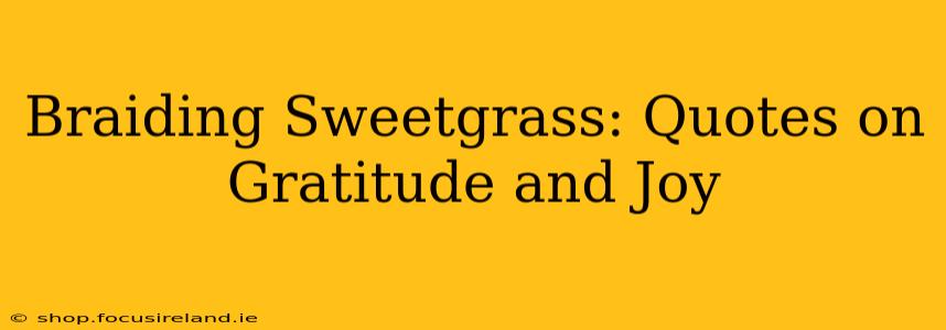 Braiding Sweetgrass: Quotes on Gratitude and Joy
