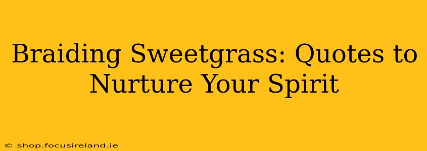 Braiding Sweetgrass: Quotes to Nurture Your Spirit