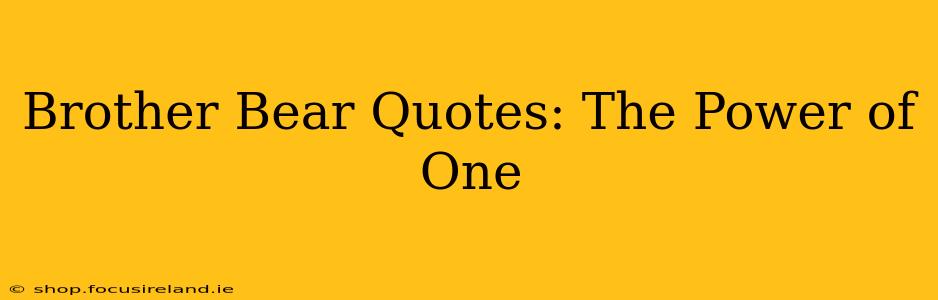Brother Bear Quotes: The Power of One