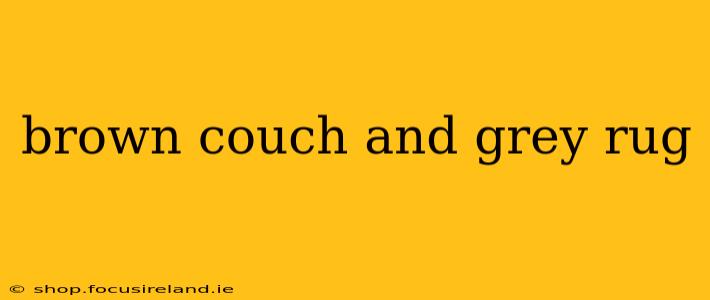 brown couch and grey rug