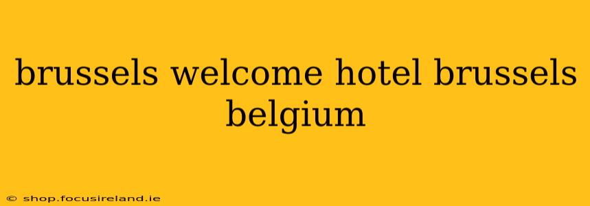 brussels welcome hotel brussels belgium