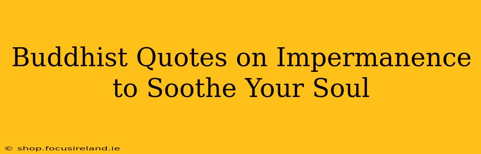 Buddhist Quotes on Impermanence to Soothe Your Soul