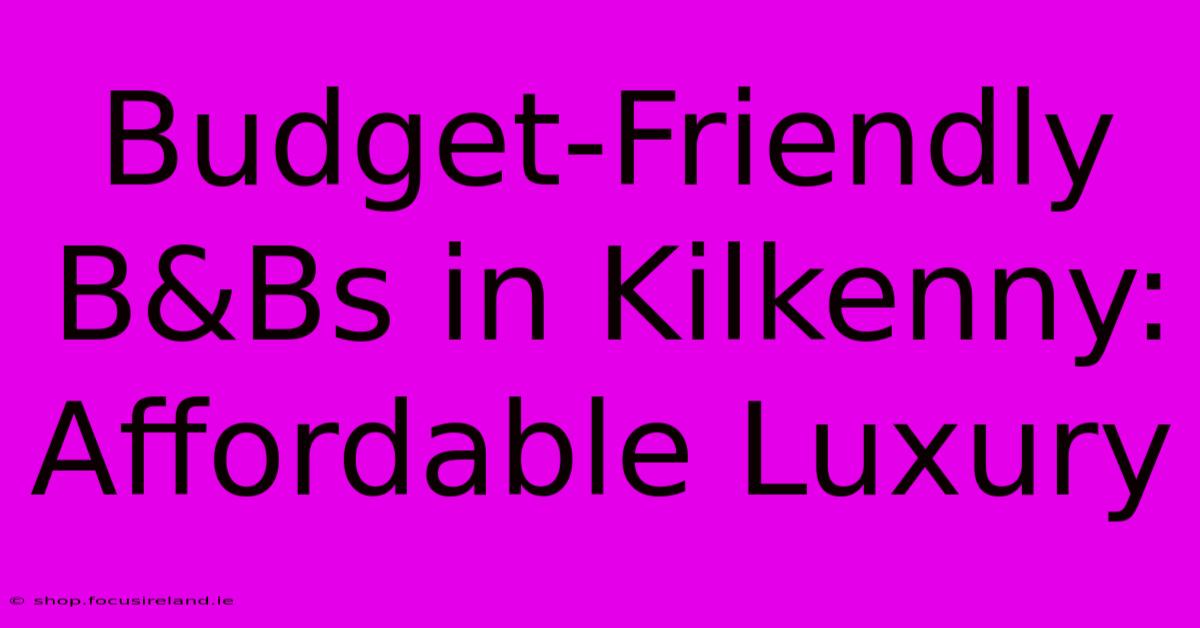 Budget-Friendly B&Bs In Kilkenny: Affordable Luxury