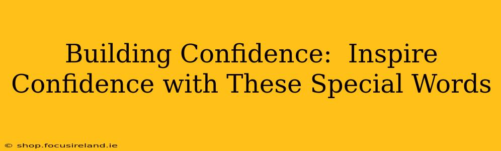 Building Confidence:  Inspire Confidence with These Special Words