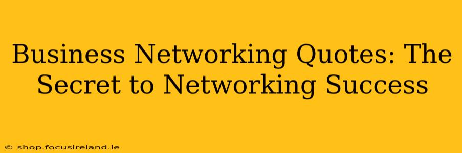Business Networking Quotes: The Secret to Networking Success