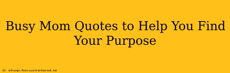 Busy Mom Quotes to Help You Find Your Purpose