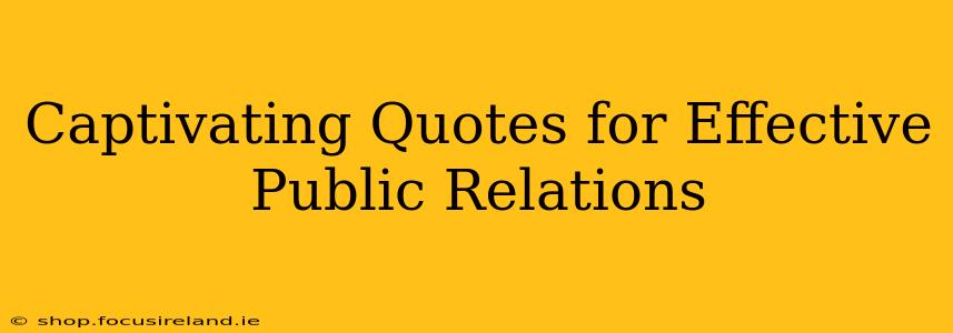 Captivating Quotes for Effective Public Relations