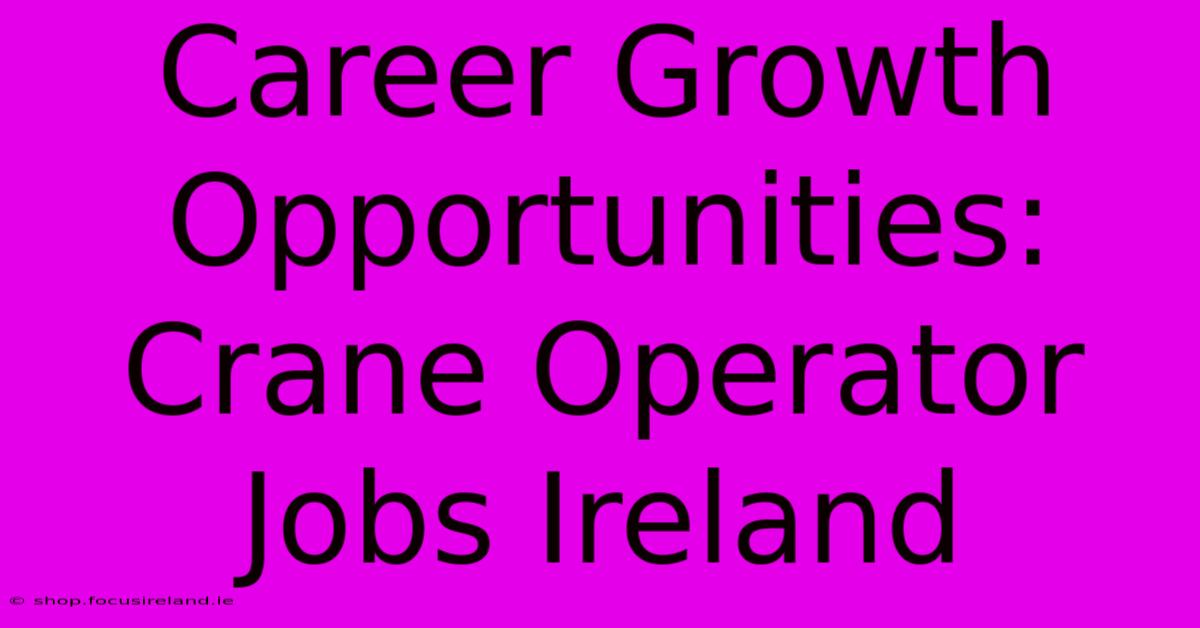 Career Growth Opportunities: Crane Operator Jobs Ireland