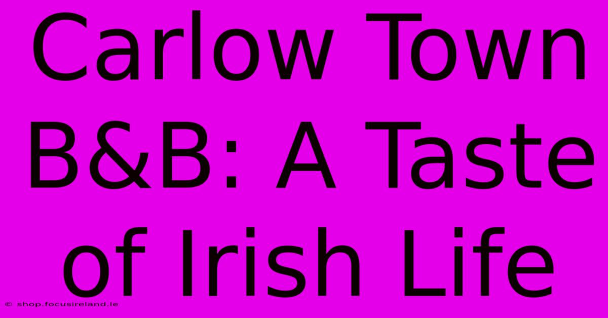 Carlow Town B&B: A Taste Of Irish Life