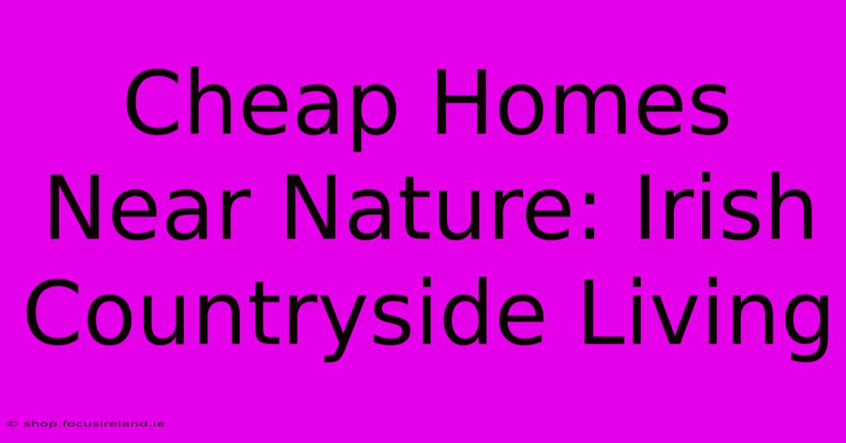 Cheap Homes Near Nature: Irish Countryside Living