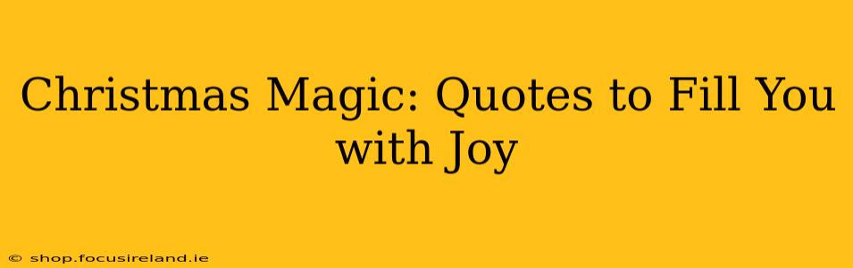 Christmas Magic: Quotes to Fill You with Joy