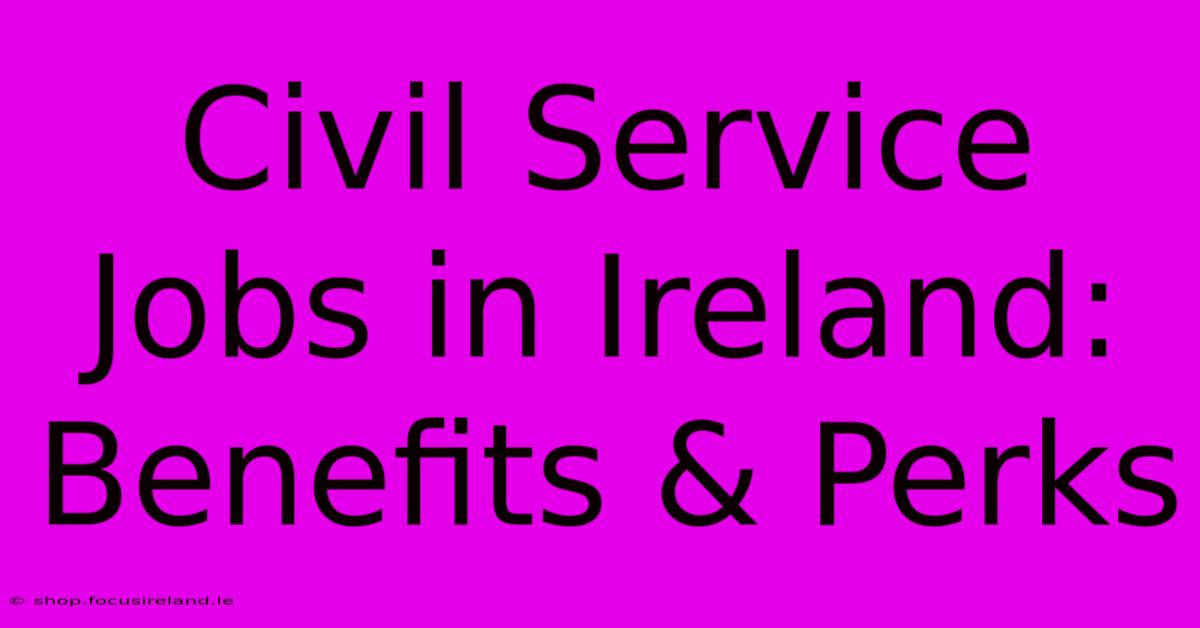 Civil Service Jobs In Ireland:  Benefits & Perks