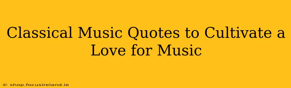 Classical Music Quotes to Cultivate a Love for Music