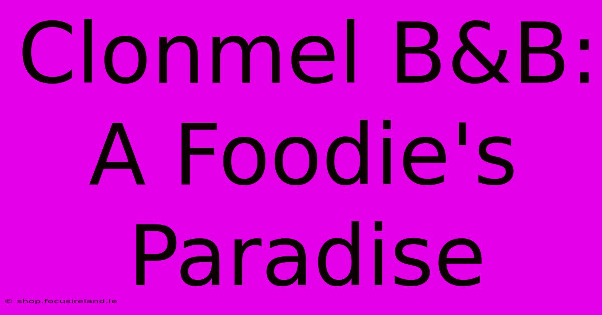 Clonmel B&B:  A Foodie's Paradise