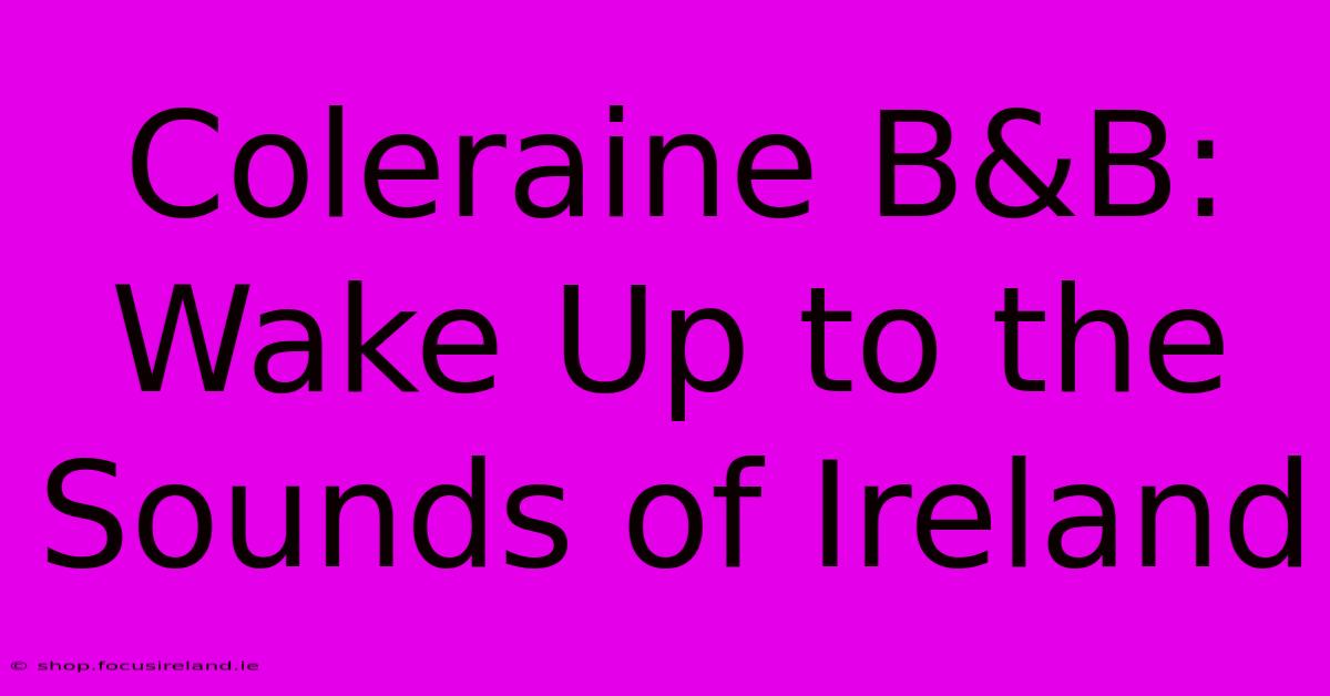 Coleraine B&B: Wake Up To The Sounds Of Ireland